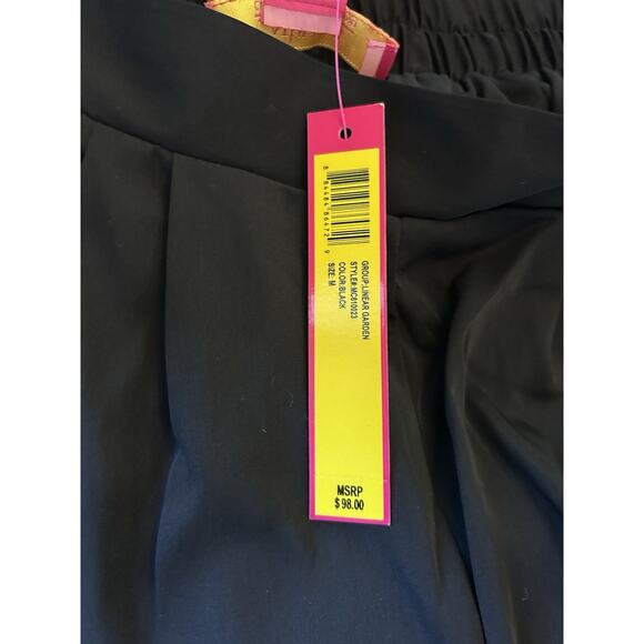 Wide Leg Satin Capris Pants Black Casual Pull On Dress Pant NWT Retail $98 Med - Picture 3 of 10